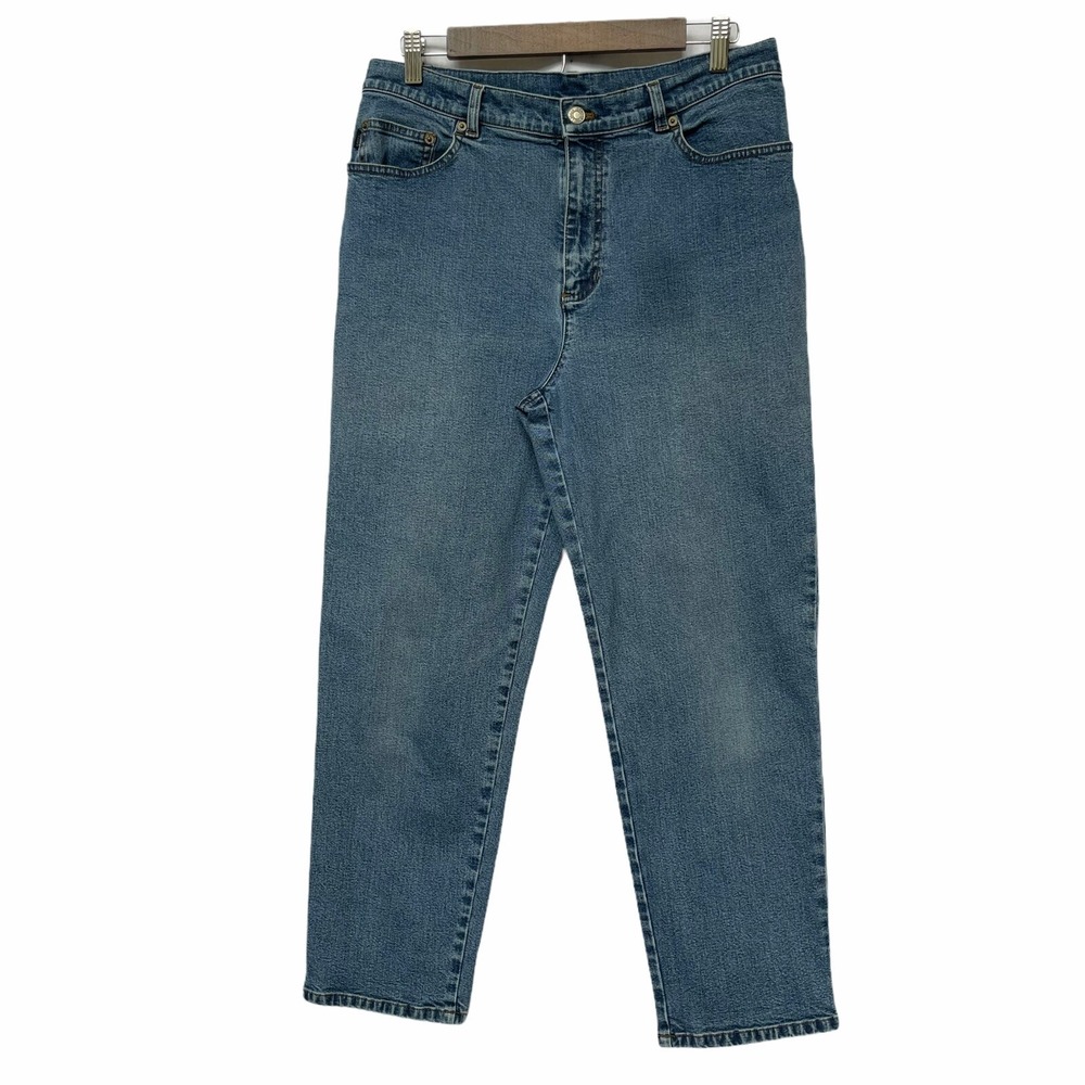 Lauren Jeans Co Ralph Lauren Straight Leg Jeans Women 12P Blue Stretch Good